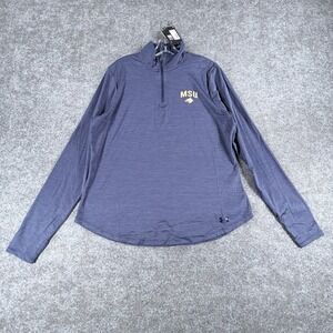 NWT Under Armour Pullover‎ Top Womens XL Blue Montana State University 1/4 Zip
